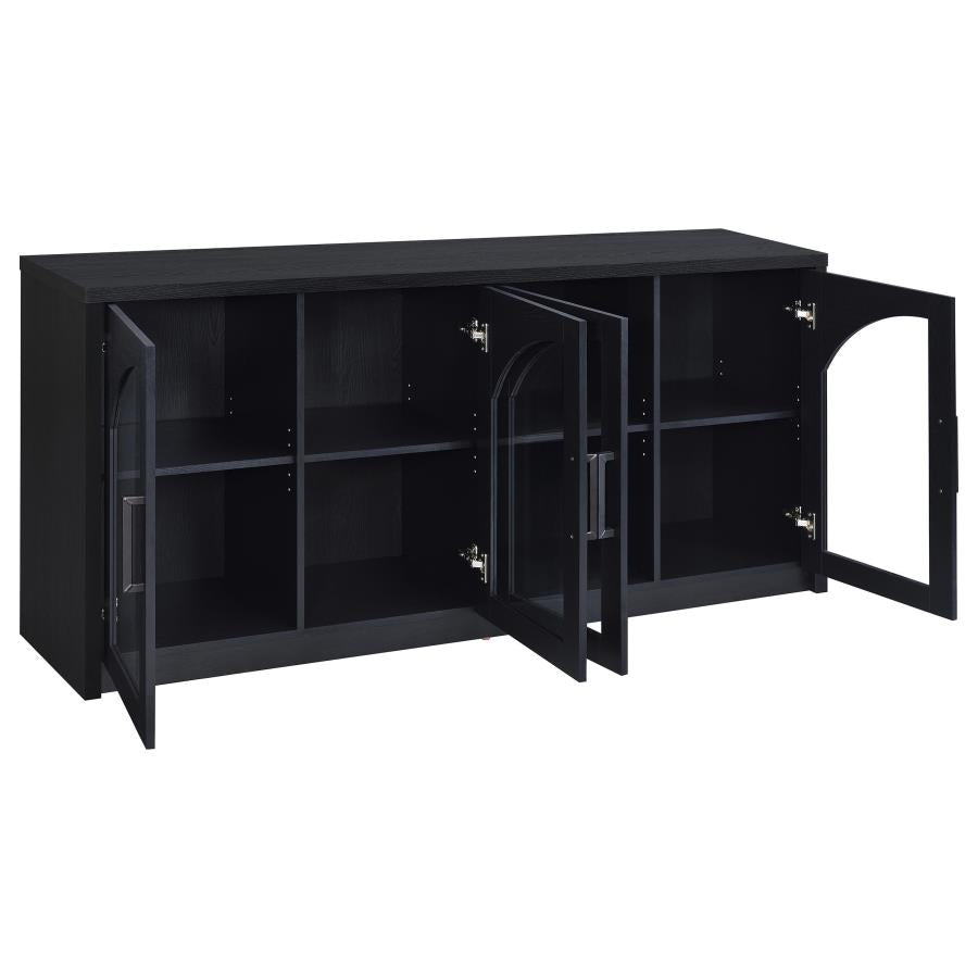 Coaster Riva Black Sideboard with Arched Glass Doors – 103895 — product view 2