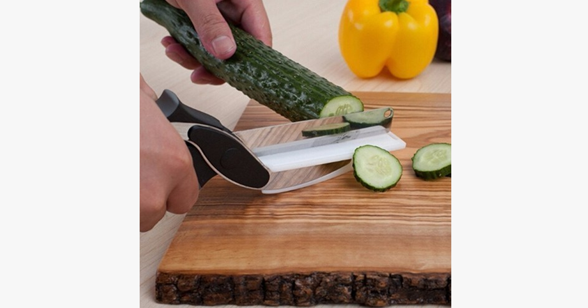 LoungeYard | 2 in 1 Stainless Steel Food Chopper with Comfort Grip - Chopping Made Smart — product view 2