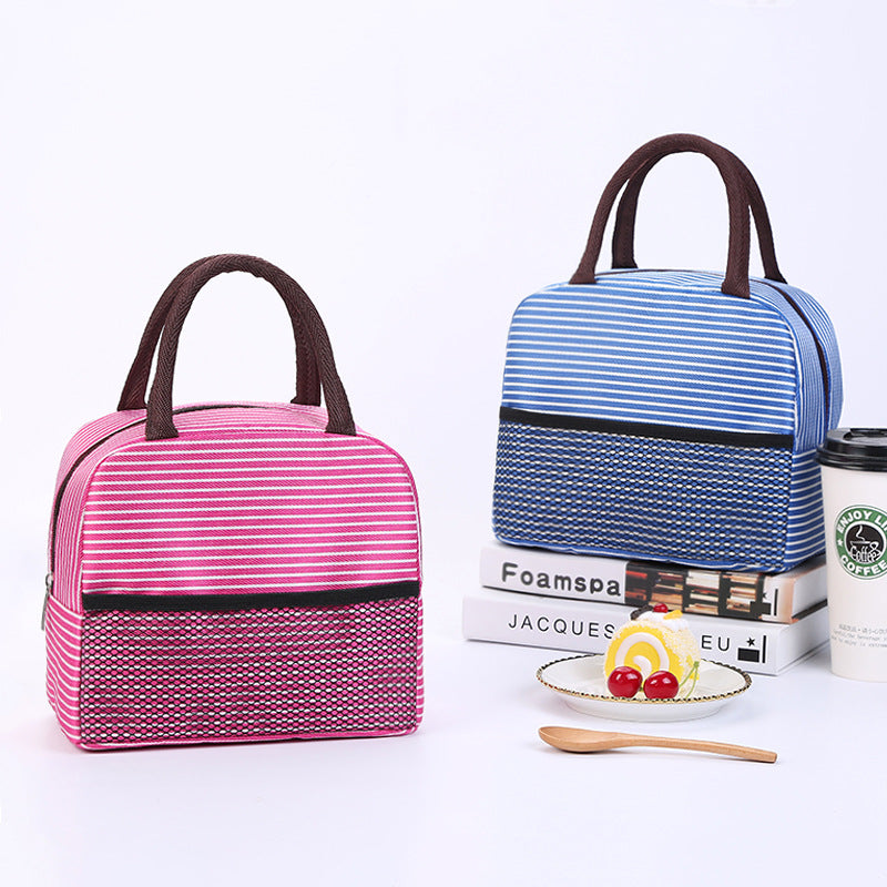 Cooling insulated bag with stylish striped pattern LoungeYard — product view 1