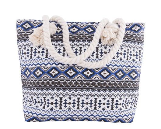 Beach bag with floral motifs and sturdy rope handles LoungeYard — product view 1