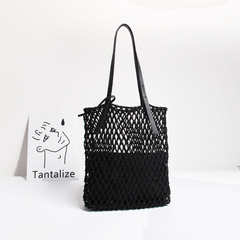 Handcrafted Macramé Tote Bag LoungeYard — product view 4