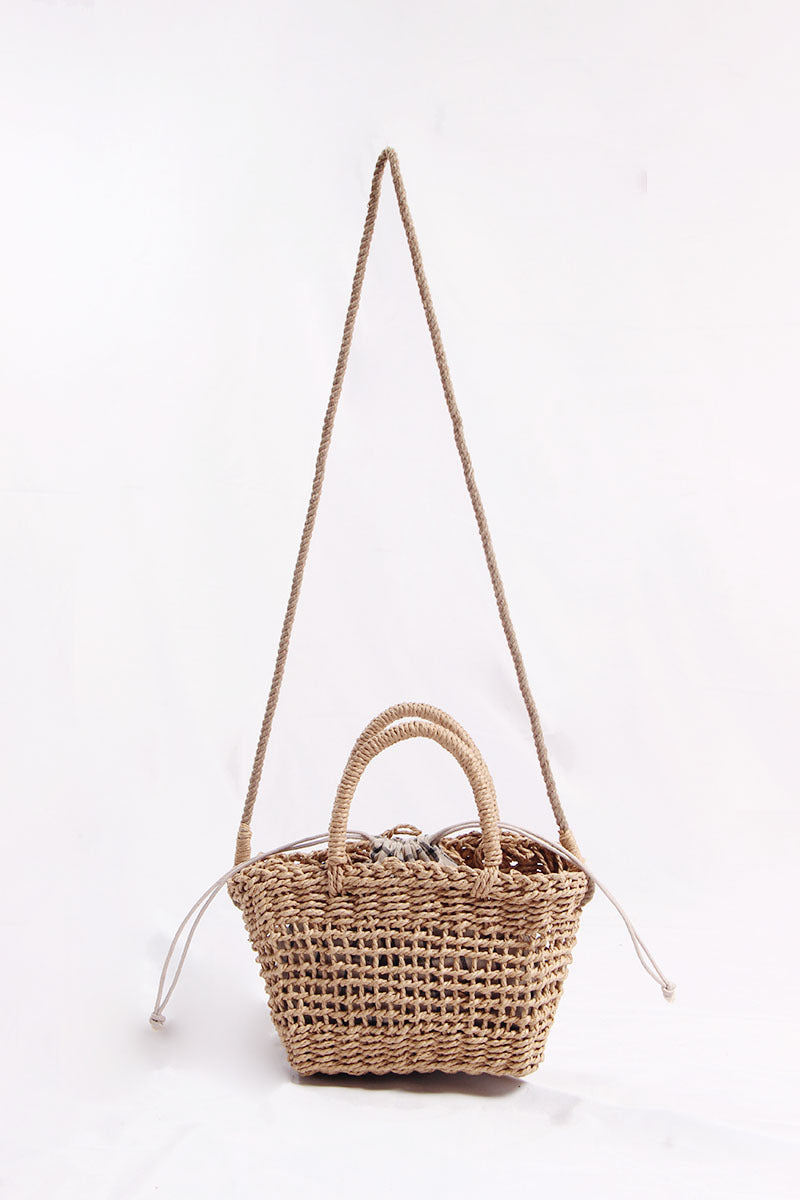 Handcrafted basket bag with detachable shoulder strap LoungeYard — product view 6