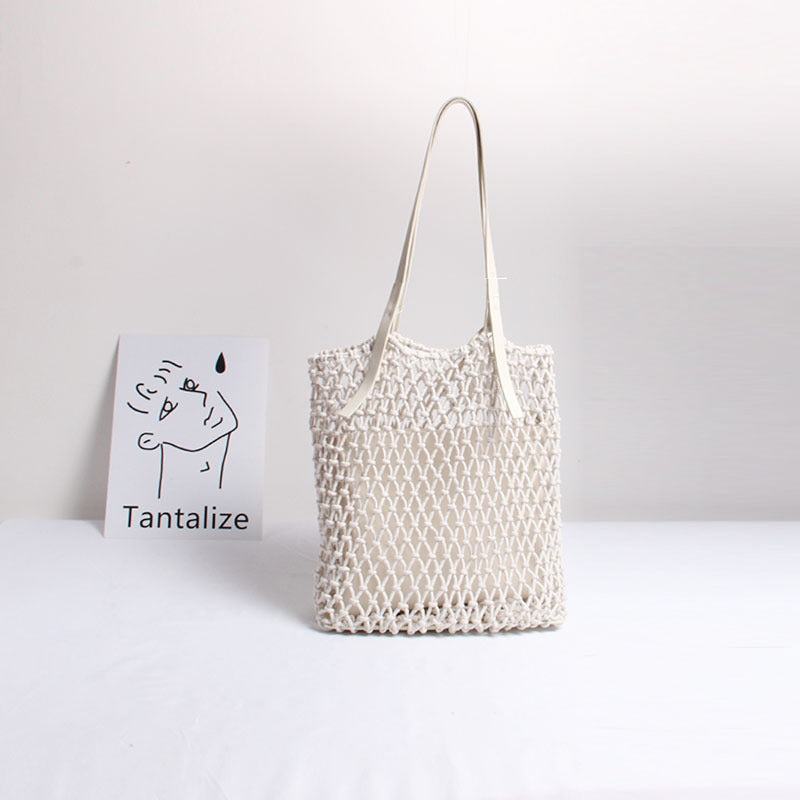 Handcrafted Macramé Tote Bag LoungeYard — product view 3