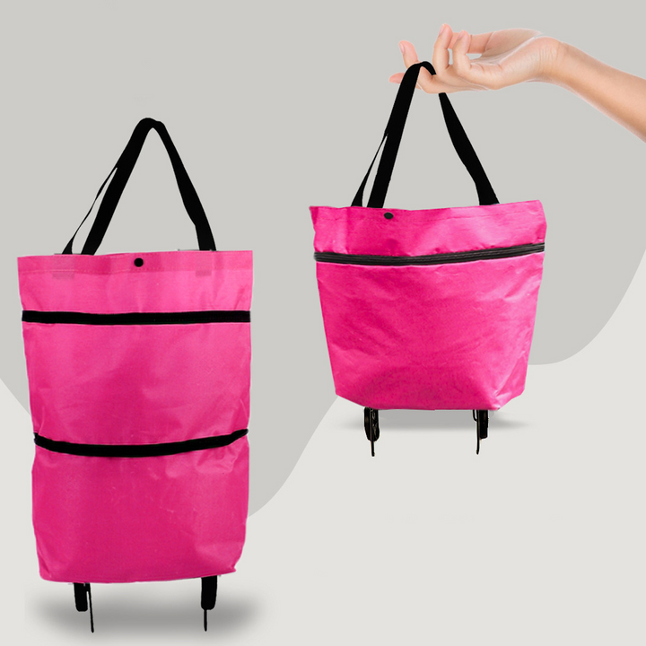 LoungeYard | 2-in-1 Foldable Shopping Bag with Wheels — product view 6