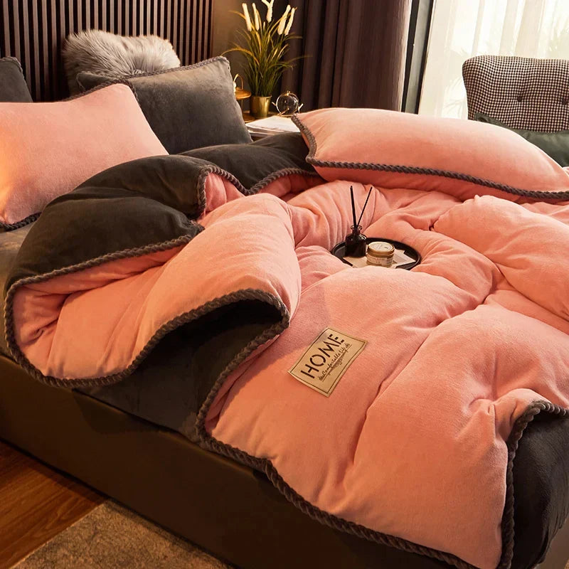 LoungeYard | Luxury Velvet Fleece Duvet Cover Set - PlushHaven — product view 2