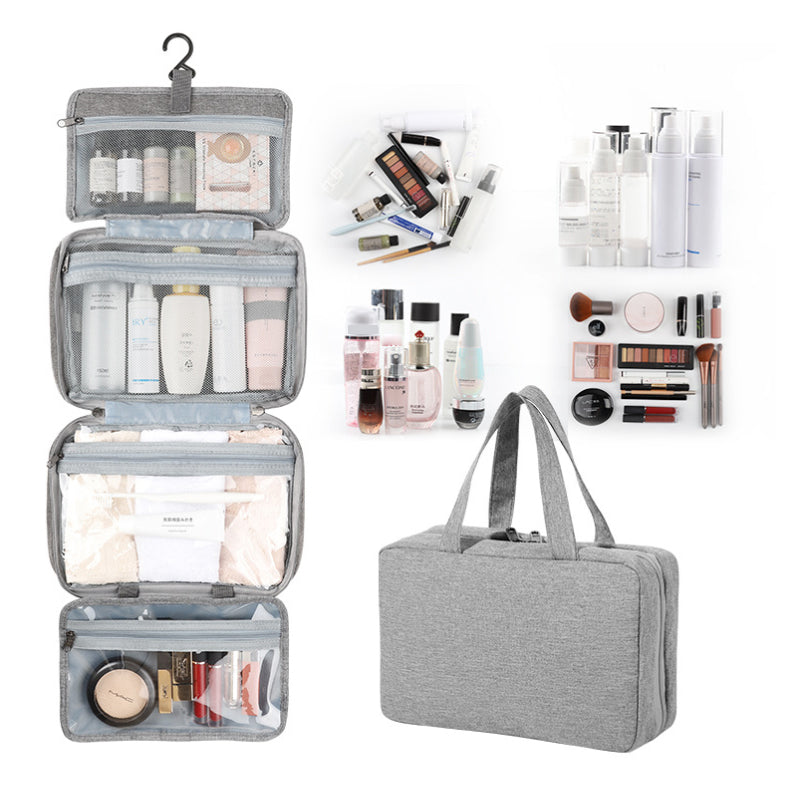 LoungeYard | Travelique Travel Cosmetic Organizer | Compact & Water-Repellent | With 4 Compartments & 360° Hook | For Women & Men — product view 2