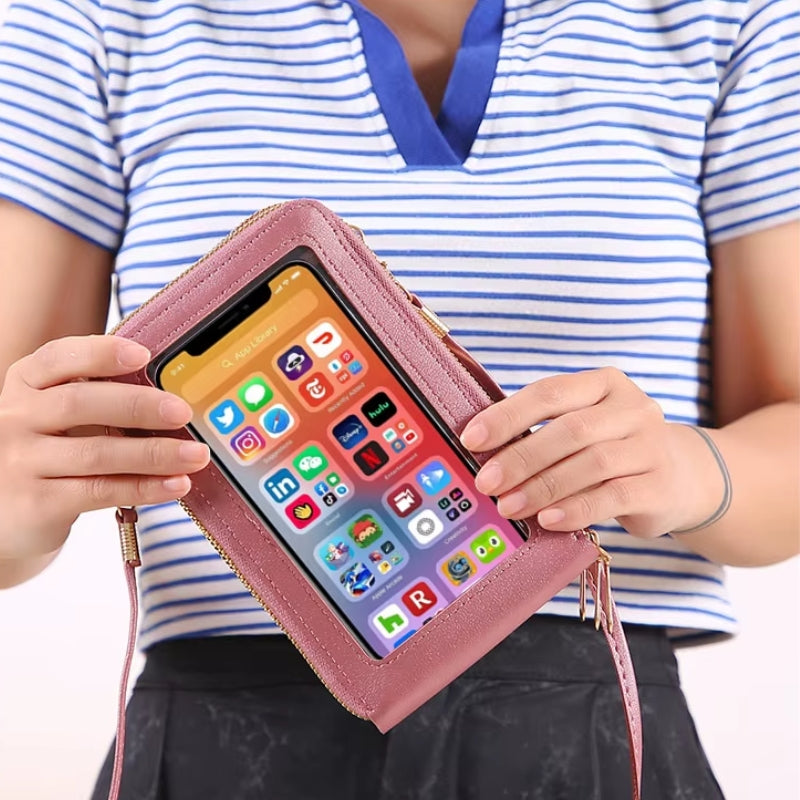 LoungeYard | Leather Crossbody Phone Bag | Over-the-Shoulder Phone Bag — product view 3