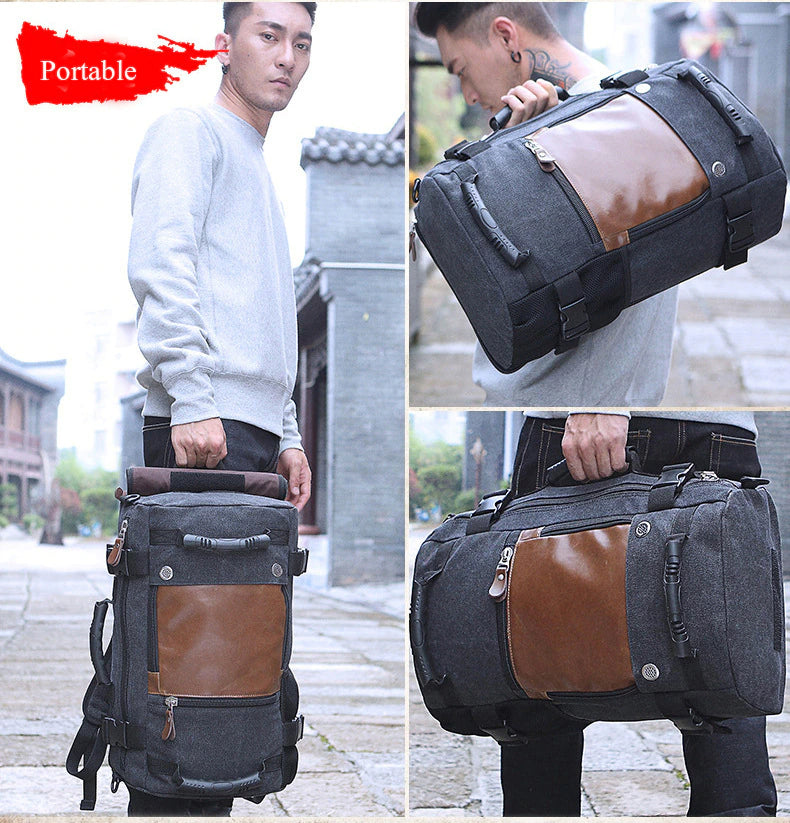 LoungeYard | Men Canvas Multifunctional Travel Backpack — product view 6