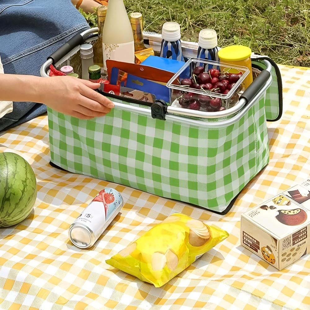 LoungeYard | Foldable Checkered Picnic Basket — product view 2