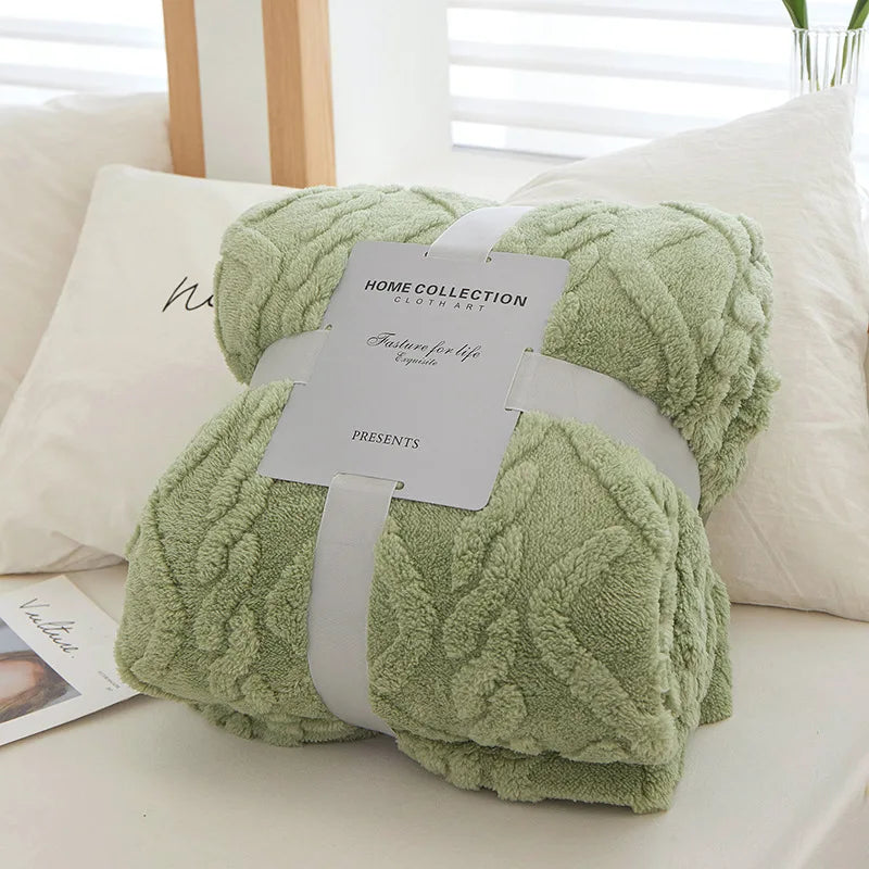 LoungeYard | Reversible Thick Lambswool Blanket - CozyLuxe — product view 2
