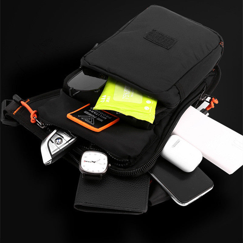 LoungeYard | Personalized Men's Motorcycle Style Waterproof Nylon Leg Chest Bag — product view 3