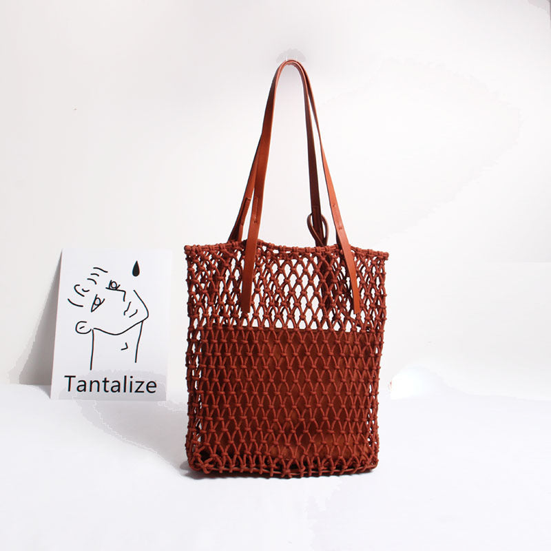 Handcrafted Macramé Tote Bag LoungeYard — product view 1