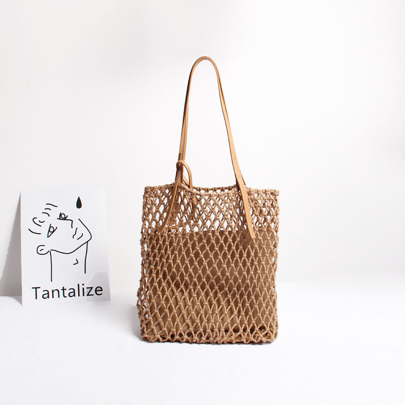 Handcrafted Macramé Tote Bag LoungeYard — product view 2