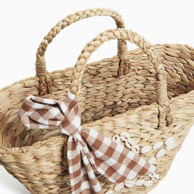 Trendy Basket Bag with Decorative Tied Belt LoungeYard — product view 5