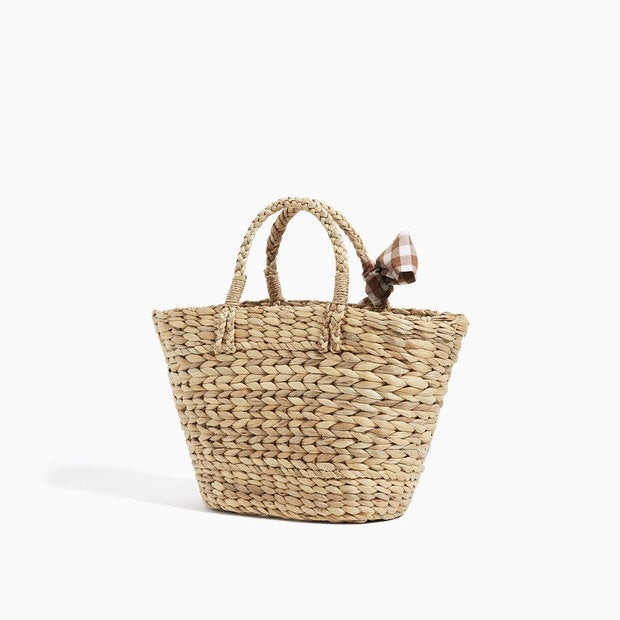 Trendy Basket Bag with Decorative Tied Belt LoungeYard — product view 3