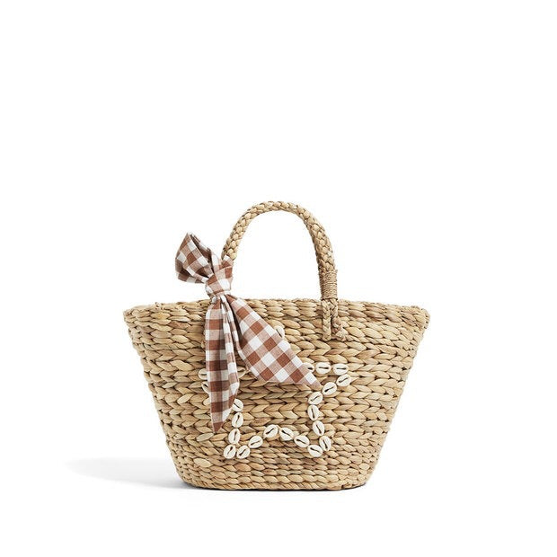 Trendy Basket Bag with Decorative Tied Belt LoungeYard — product view 1