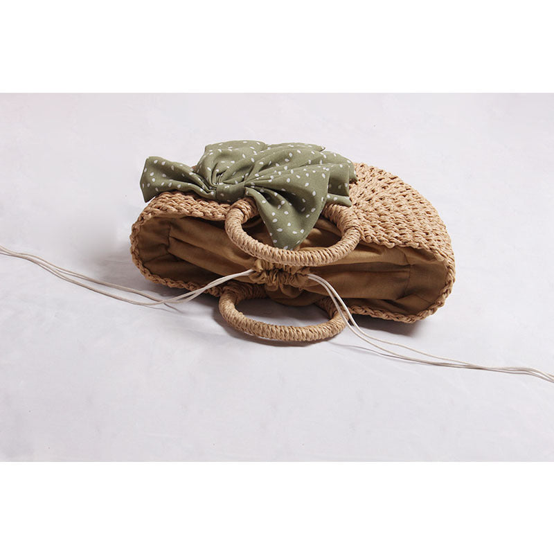 Braided basket bag with decorative scarf LoungeYard — product view 5