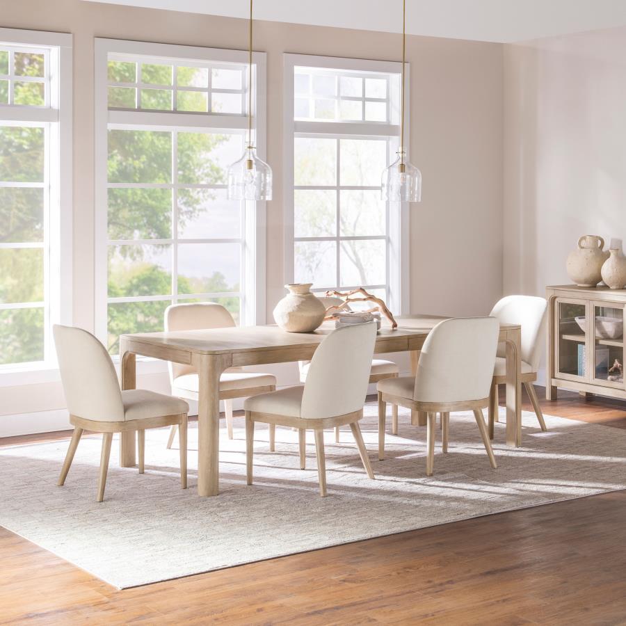 Coaster Solano 7 pc Weathered Mango Wood Dining Table Set – 115501-S7 — product view 1