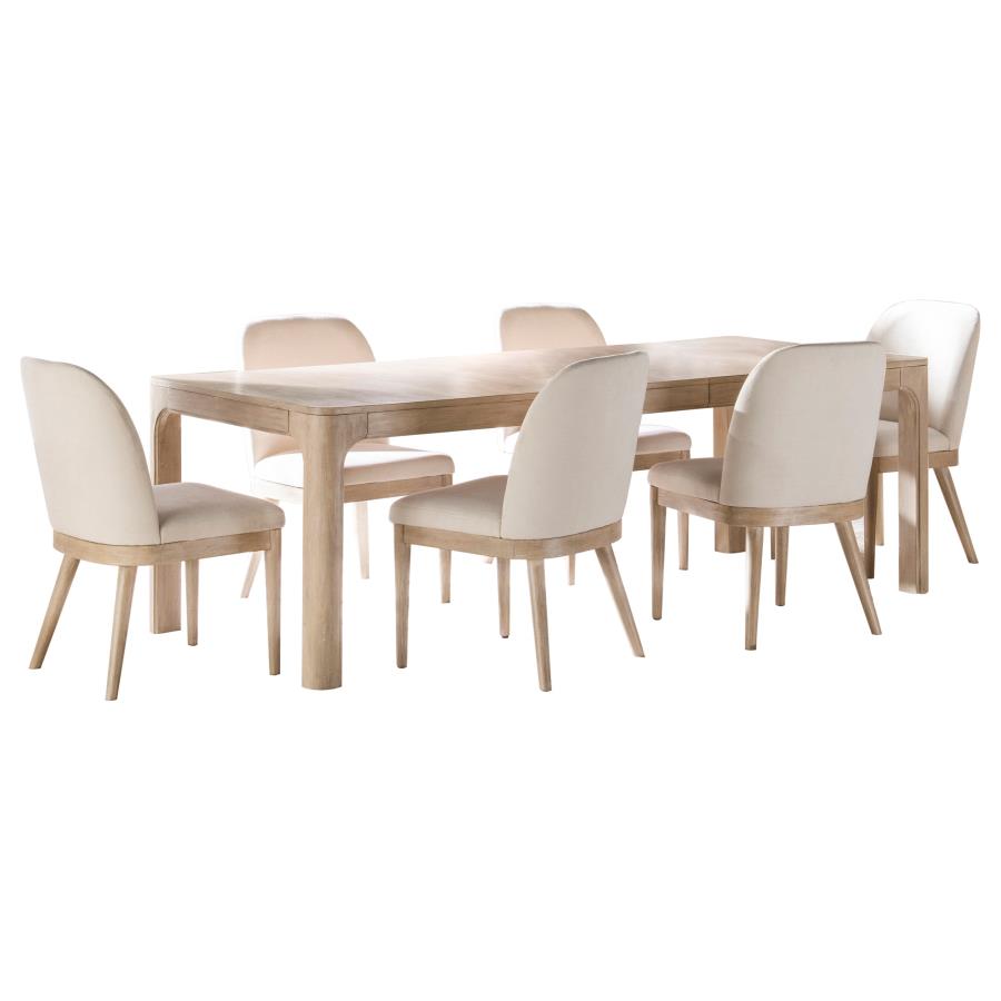 Coaster Solano 7 pc Weathered Mango Wood Dining Table Set – 115501-S7 — product view 2