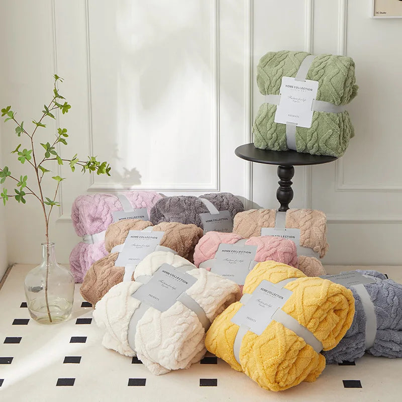 LoungeYard | Reversible Thick Lambswool Blanket - CozyLuxe — product view 3