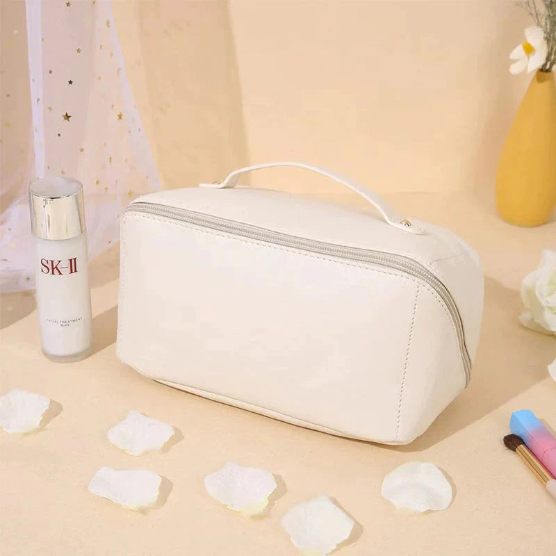 Large Travel Makeup Bag, Water-Resistant PU Leather — product view 1