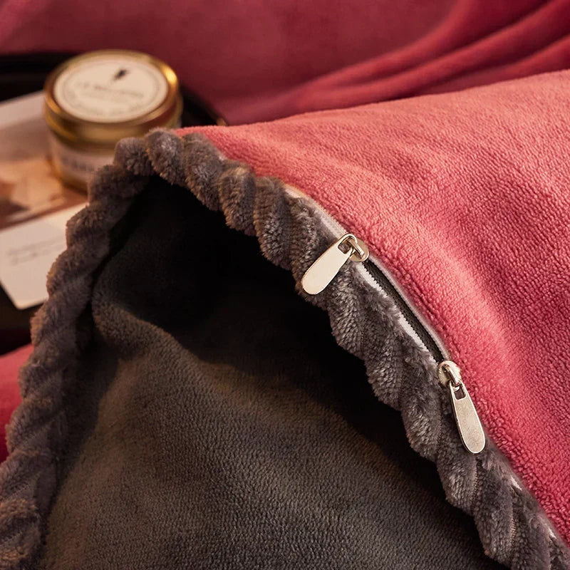 LoungeYard | Luxury Velvet Fleece Duvet Cover Set - PlushHaven — product view 3