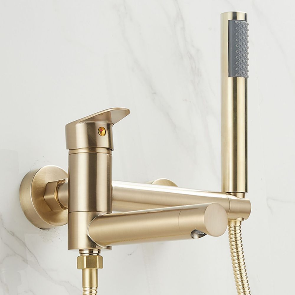 LoungeYard | Wall-mounted metal bathtub faucet low arch single lever bathtub faucet trim — product view 6