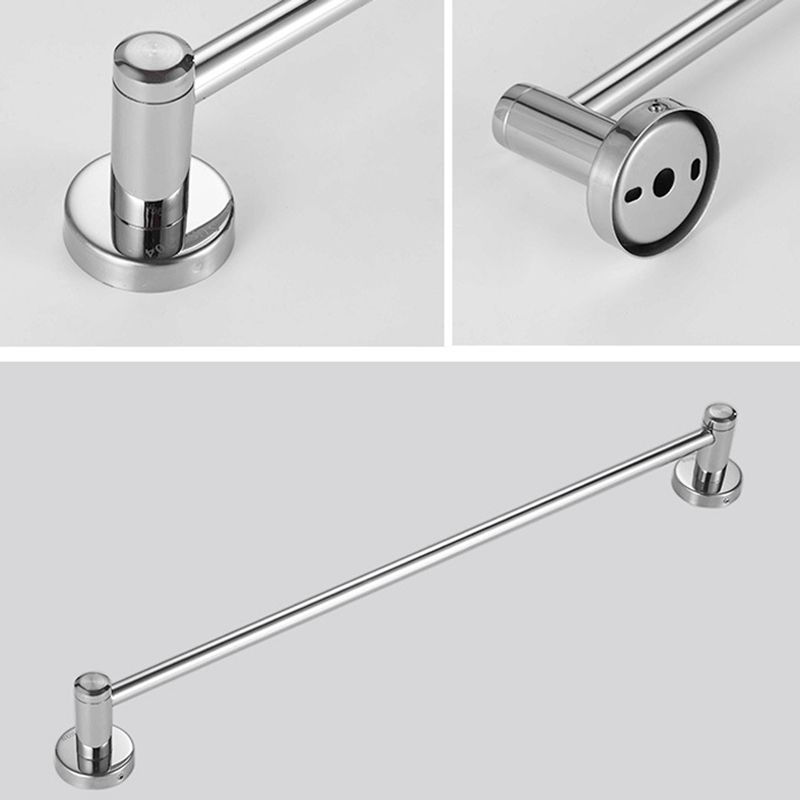 LoungeYard | Polished Chrome 5-piece modern bathroom accessory set with bathroom shelf — product view 4