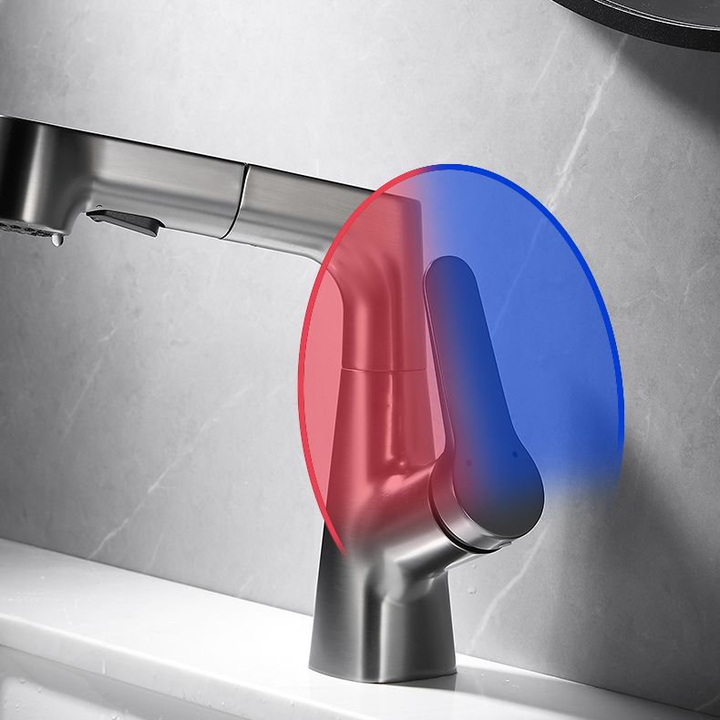 LoungeYard | Bathroom vessel faucet high arc three-way spout single-handle faucet with pull-out sprayer — product view 6