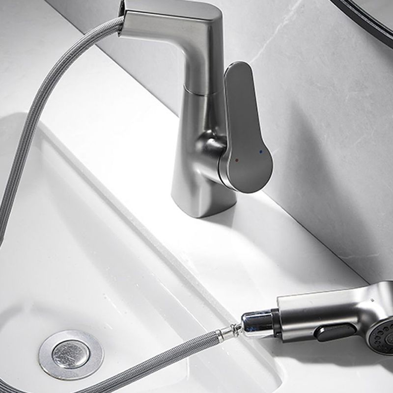 LoungeYard | 1-Handle Brushed Nickel Widespread Faucet Single Hole Bathroom Vessel Faucet with Brass — product view 5