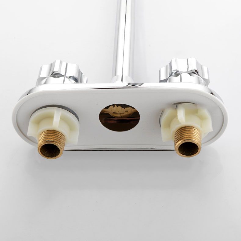 LoungeYard | Modern Center Set Mixer Tap Chrome 2 Knob Handles Swivel Spout Basin Mixer Tap — product view 6