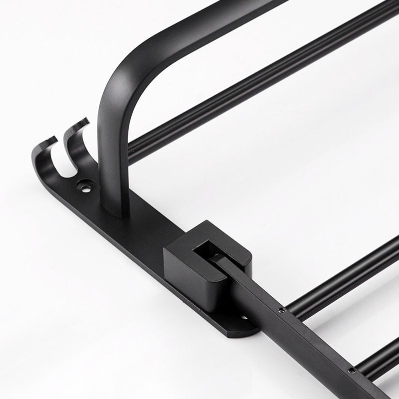 LoungeYard | Contemporary 8-piece Bathroom Accessory Set Matte Black Bathroom Shelf/Paper Holder/Towel Hook — product view 5