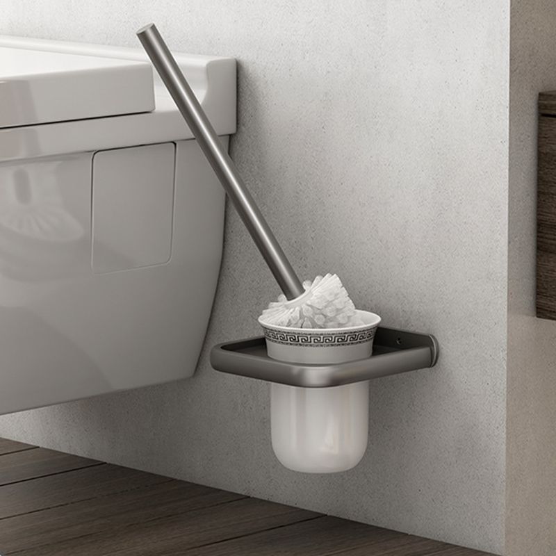 LoungeYard | Gray contemporary bathroom accessory set bathroom shelf/towel holder & bathrobe hook incl. — product view 4