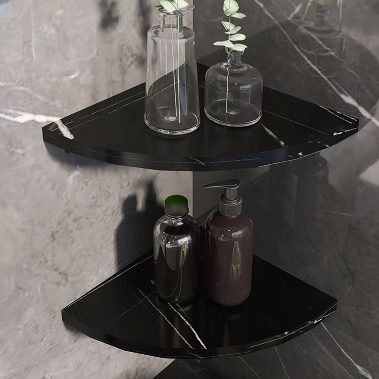 LoungeYard | 3-piece modern bathroom accessory set marble and metal bathroom shelf — product view 2