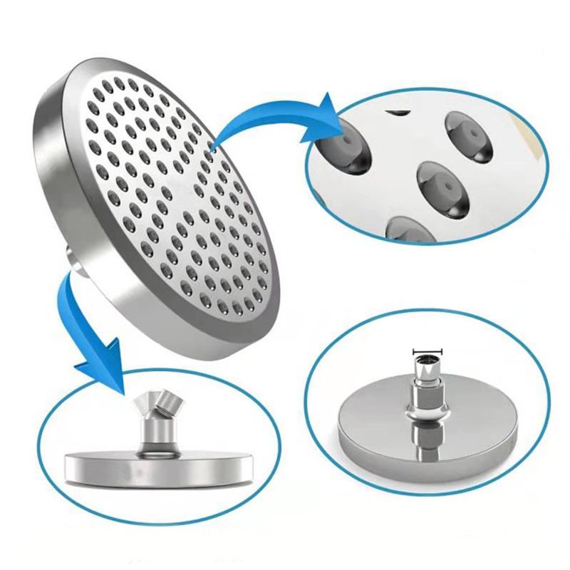 LoungeYard | Contemporary Shower Combination Fixed Shower Head Stainless Steel Wall Mounted Round Shower Head — product view 5