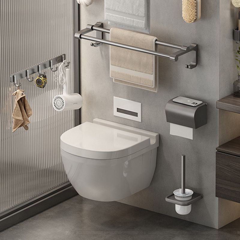 LoungeYard | Gray contemporary bathroom accessory set bathroom shelf/towel holder & bathrobe hook incl. — product view 2