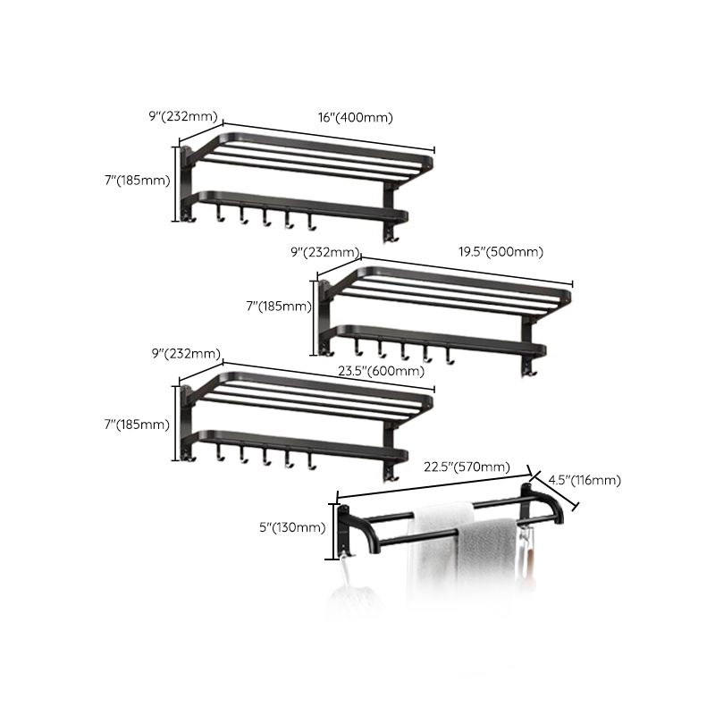 LoungeYard | Matt black bathroom accessory set Modern bathroom accessory hardware set — product view 5