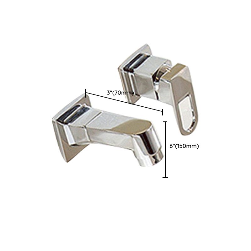 LoungeYard | Wall Mounted Faucet Brass Lever Handle Bathroom Faucet Hand Shower — product view 3