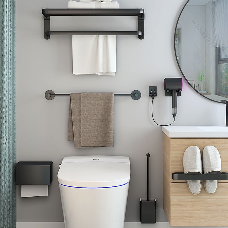 LoungeYard | Modern Bathroom Hardware Set Matte Black Metal Bathroom Accessory Set Rust-Free — product view 7