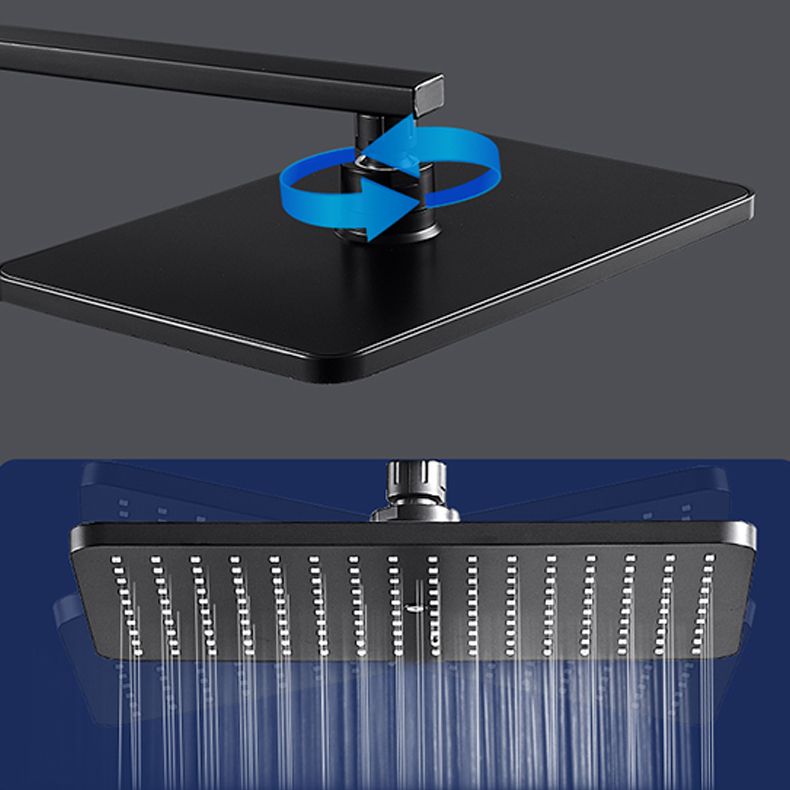 LoungeYard | Modern rectangular shower head combo standard spray pattern with hand shower — product view 5