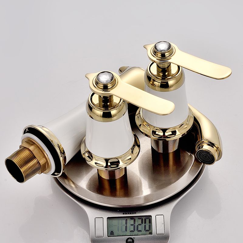 LoungeYard | Glam Bathtub Faucet Trim Deck Mounted Lever Handle Swivel Spout Bathtub Faucet — product view 5