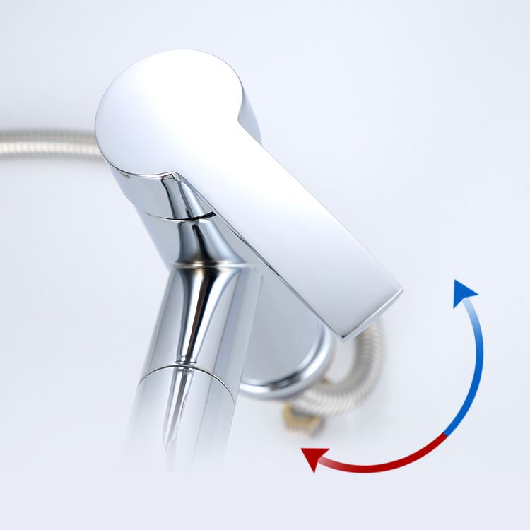 LoungeYard | Contemporary Style Faucet Single Handle Basin Mixer Bathroom Faucet — product view 7