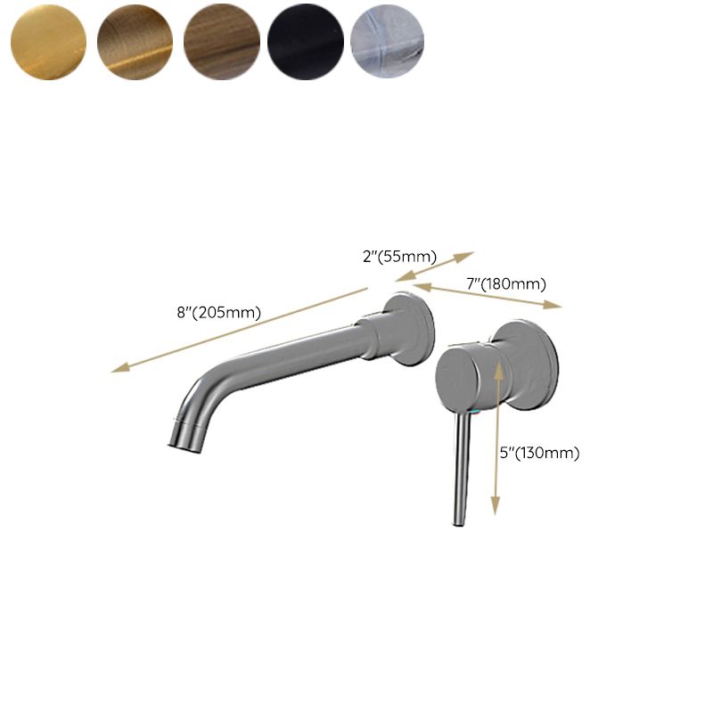 LoungeYard | Lever handles Wall-mounted bathroom faucet High-arch sink faucet — product view 2