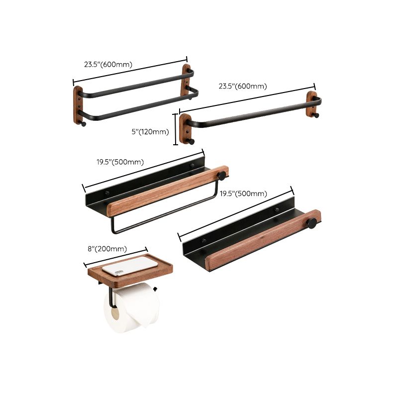 LoungeYard | Solid Wood Bathroom Accessories Set Foldable Metal Bathroom Accessories — product view 2