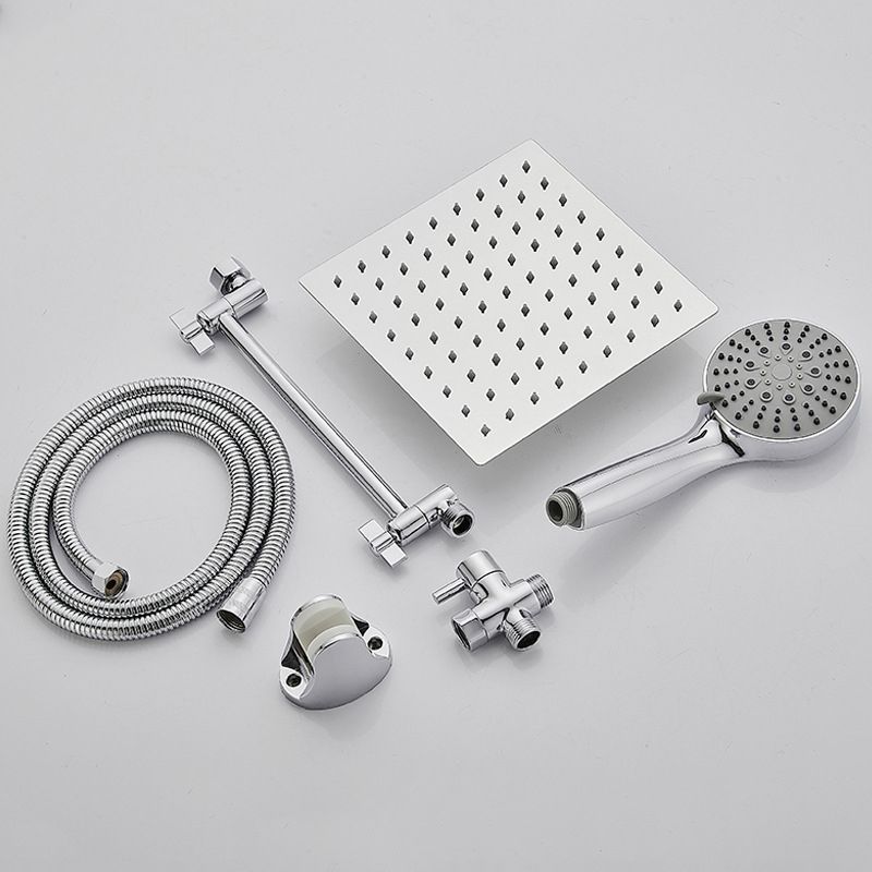 LoungeYard | Silver Square Fixed Shower Head Modern Style Wall Mounted Shower Head — product view 3