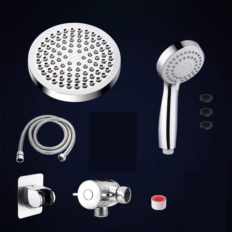 LoungeYard | Silver Dual Showerhead with Hose Modern Style Wall Mounted Showerhead — product view 7