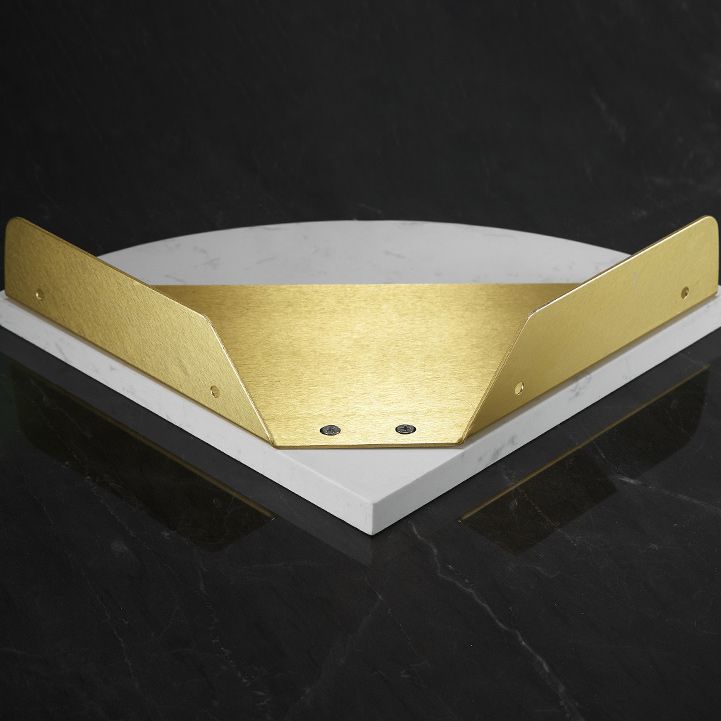 LoungeYard | Marble 2-piece Bathroom Accessory Set Brushed Metal Bathroom Shelf — product view 5