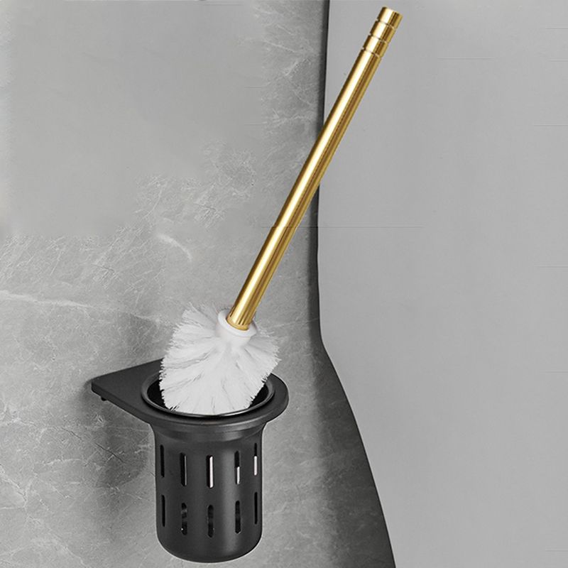 LoungeYard | Contemporary Bath Accessories Set Black & Golden Bath Shelf/Towel Bar — product view 2