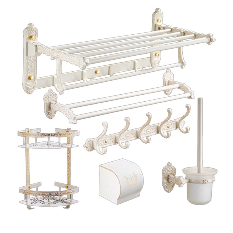 LoungeYard | Traditional Bath Accessories Set White Bathroom Accessories Hardware Set — product view 2