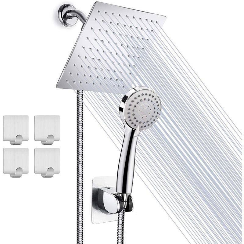 LoungeYard | Modern Pull-Down Dual Showerhead Square High Arch Showerhead Combination — product view 4